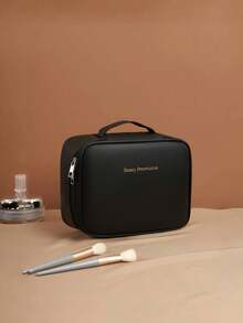 Large Capacity Double-Layer Makeup Bag, PU Leather Waterproof Cosmetic Organizer, Lightweight Toiletry Bag, Large Capacity Toiletry Bag With Compartments, Cosmetic Travel Bag, Multi-Functional Travel Organizer, Cosmetic Storage Bag, Toiletry Bag, Travel Essentials, Desktop Organizer, Cosmetic Accessories,Gifts For Women,Christmas Gifts,Gift Ideas For Women