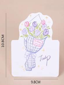 10款时尚郁金香系列立体花束、贺卡、花卉留言卡、节日手写信件和明信片 - 3D Stereoscopic Bouquet greeting card [No repetition of styles] - 查看 7
