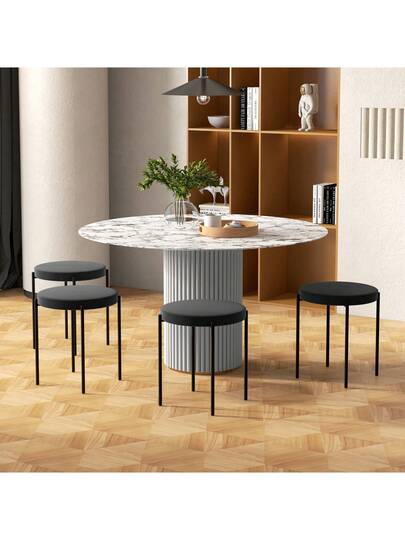 Pack Tafel Chairs Stackable Kitchen Cushion Chairs, Fluwelen Fabric Dining Zwart 41.5 46 Cm