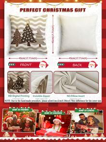 4 件装装饰抱枕套，几何图案，100% 低过敏性聚酯纤维，复古亚麻材质，隐形拉链，可机洗，简约时尚线条设计，拉链封口，家居装饰抱枕套，适用于沙发、客厅、卧室，不含枕芯 - 木質色 - 查看 11