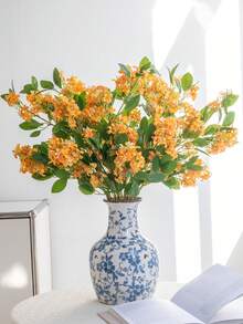 1pc Osmanthus Artificial Flower, Fake Flower Decoration For Wedding, Home, Living Room