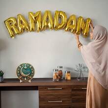 1/75sets 2D Islamic Style Mini Green Gold Crescent Wooden Desktop Decoration Ornaments, Holiday Home Dining Table Center Decoration, Halal Blessing Gift Ornaments, Perfect Gifts For Islamic Celebrations, Islamic And Muslim Home Decoration, Festival Decoration - Multicolor - View 4
