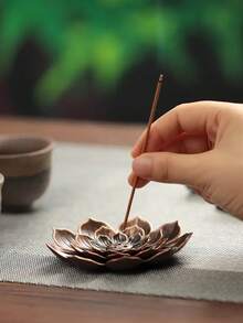 2pcs Creative Lotus Incense Holder Incense Burner Gifts Birthday Graduation - Gold - View 5