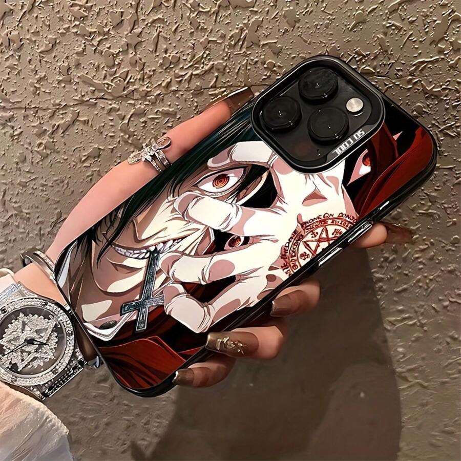 Funda de Teléfono Anime Japonés Hellsing Ultimate para 17, 16e, 16, 15, 14, 13, 12, 11,, Pro X XR XSMAX 8, Plus - Cubierta Trasera Mate Anticaídas, Mercancía de Anime,Accesorioóvil,Tema de Hellsing,Cultura,Caja Moldeada por Inyección,Carcasa de Teléfono Duradera,Funda Protectora para Teléfono,Coleccionistas,Amantes del Art17 17promax - Negro - Ver 1