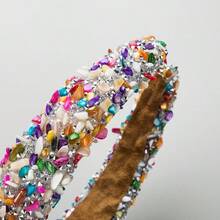1PC, Exaggerated Baroque Style Colorful Candy Sponge Wide Headband Hair Accessory Fashion Party, Daily Casual Home Use, Family And Friends - 玫綠黃 - 查看 3