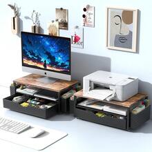 Desk Organizer And Accessories, Computer Monitor Stand Riser With Drawer And 2 Pen Holders, Office Desk Accessories & Workspace Organizers For Office Supplies (Wood){Inchcolor_nameinch:InchWoodinch} - 木頭 - 查看 8