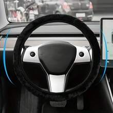 1 pezzo Coprivolante soffice, Coprivolante antiscivolo in pelliccia finta di visone caldo, Universale per auto