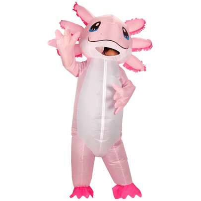 Disfraz inflable de axolotl rosa hecho a medida, disfraz de mascota inflable para publicidad, disfraz de personaje de dibujos animados