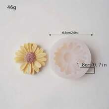 1个雏菊和菊花硅胶模具，用于树脂浇铸 - 色彩鲜艳的设计，非常适合制作香薰蜡烛、石膏装饰品和手工礼品。易于脱模且可重复使用。 - 白色 - 查看 4