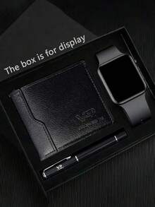 Ensemble 3 en 1 : Montre électronique à affichage numérique LED élégante et à la mode, portefeuille et stylo. Un cadeau idéal pour les adolescents, parfait pour Noël, les fêtes ou la rentrée scolaire. Accessoire polyvalent au quotidien. - Multicolore - Voir 2