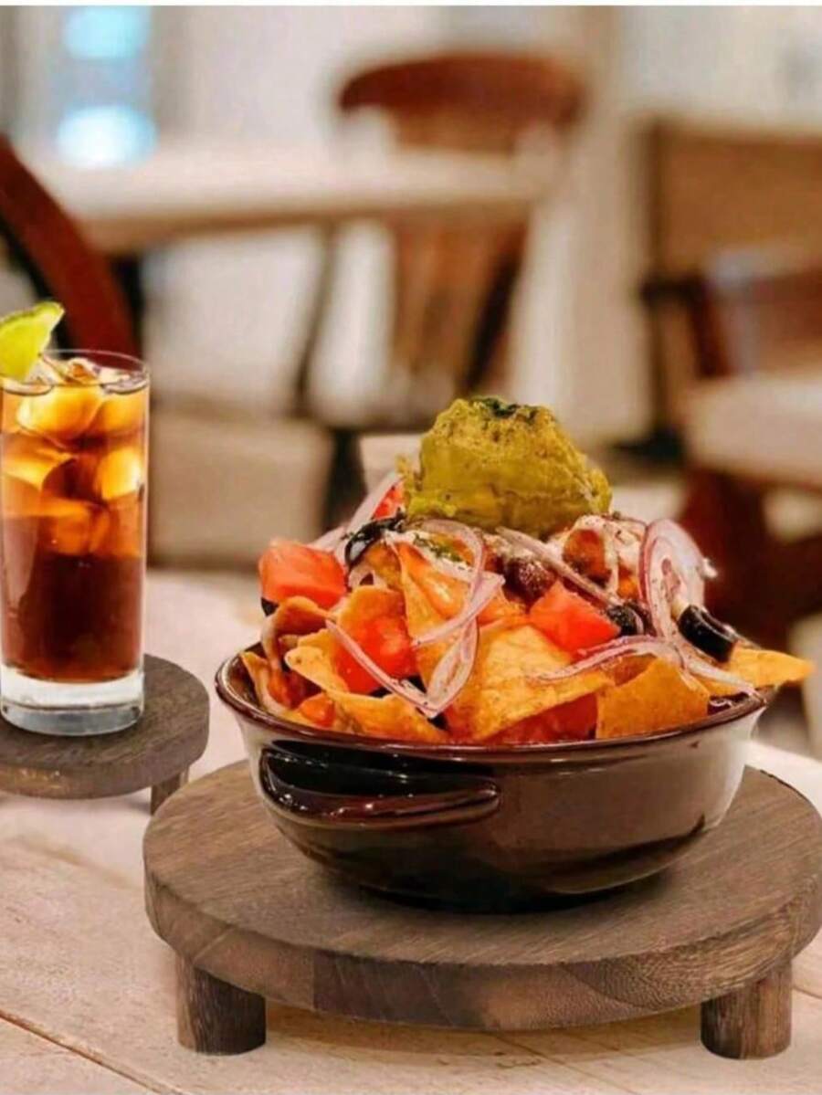 1/3pcs For Displaying Wooden Base Stand, Wooden Brown Coffee Cup Base Stand, Black Walnut Serving Tray, Circular Planter Succulent Base, Wooden Coffee Cup Base, Circular Plant Display Stand, Pipe Display Rack, Dessert Cake Tray Stand, Planter Stand - Brown - View 1