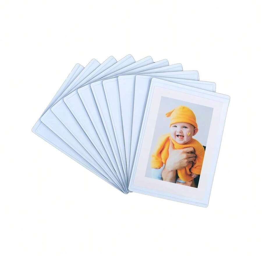 2.5 X 3.5 Magnetic  Picture Frame Sleeve Pocket For Fridge,  Mini Frame Photo Magnets For Refrigerator, Wallet Size Picture Frame, 10 Pack{Inchcolor_nameinch:Inch10Pack-Whiteinch} - Gói 10-Trắng - Xem 1