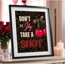 1 pièce Ne soyez pas timide, prenez un verre Affiche imprimée avec motif léopard - Frais d'inscription imprimables Fête d'anniversaire de la nuit des filles Bachelorette Galentines Affiches Peinture sur canevas Décorations murales Maison Sans cadre - Multicolore - View 3