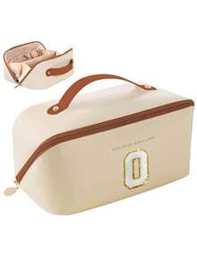 Premium PU Travel Cosmetic Bag,With Letter Cosmetic Storage Bag, Large Capacity Layered Cosmetic Bag, Zipper Bag, Portable Travel Organizer Multifunctional Waterproof Bag,Cosmetics Organization And Storage,Travel Accessories, Travel Essentials, Cruise Essentials, Jewelry Storage, Lip Oil Storage, Nail Polish Storage, Valentine's Day Gift, Bridesmaid Gift, Birthday Gift, Friend And Teacher Gift, Holiday Gift, Mother Gift,Gift For Women,Gifts For Women,Christmas Gifts,Gift Ideas For Women