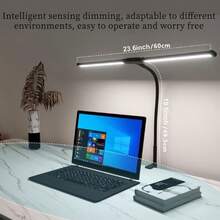 LED Desk Lamp, Dimmable Gooseneck Clamp Lamp For Office, Study, Reading, Eye Protection - Multicolor - View 3