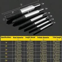6pcs Premium Screw Extractor Set - Easily Remove Damaged Screws, Bolts And Pipes - Essential Woodworking And DIY Tool
