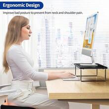 MS01 Monitor Stand Riser, Height Adjustable Laptop Stand, Computer Monitor Stand For Monitor, Computer,Laptop,Printer (Black){Inchcolor_nameinch:InchBlackinch} - Black - View 3