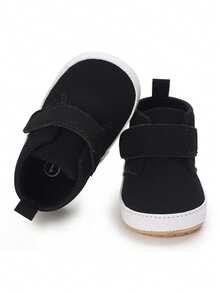 Giày da cổ thấp màu đen đế cao su chống trượt thời trang đa năng, phù hợp cho trẻ mới biết đi - màu đen - Xem 4