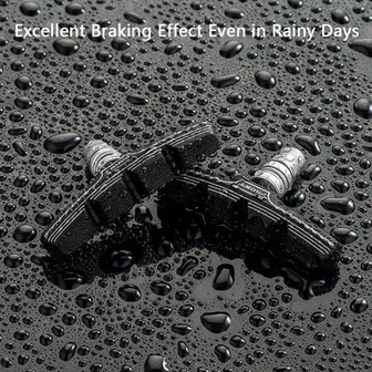 4pcs/2 Pairs High-Quality V-Brake Brake Blocks For Road Bikes & Mountain Bikers | Durable, Wear Resistant With Smooth Surface And Strong Braking Power Quiet Low Noise Black Synthetic Rubber Enhanced Design Anti-Rim Damage Arc Shape Original Material Limit Stopper To Prevent Accidents