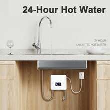 Calentador de agua instantáneo de 5500W, eléctrico, sin tanque, montaje en pared, pantalla LED, con modo termostato y ajuste de potencia, para cocina o baño - Multicolor - Ver 5