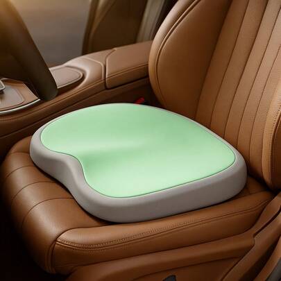 符合人体工程学的记忆泡沫座垫 - 驾驶员侧单片座椅增高器，增强舒适度和支撑力 - 非常适合办公椅、家用办公桌、长途驾驶和通勤，有 3 种颜色可供选择