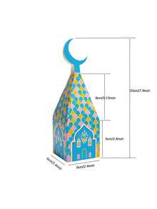 1pc/10pcs Crescent Moon Shaped Boxes, Halal Candy Packaging Boxes, Ramadan Festival Gift Boxes, Islamic Party Decor Handbag, Minimalist Handbag, Suitable For Ramadan, Other Holiday Gatherings And Parties, Birthday Parties - Multicolor - View 10