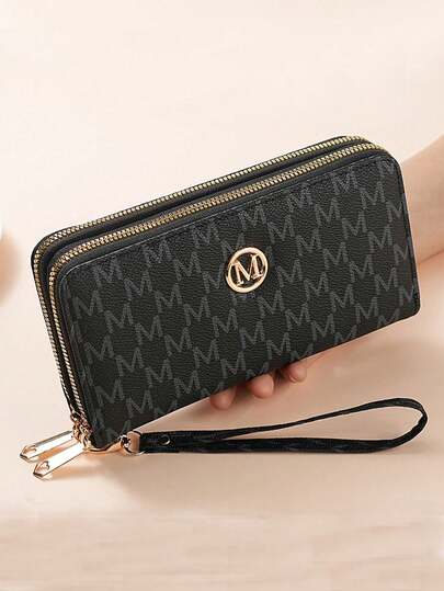 New Fashion Vintage Print Women Mobile Phone Wallet Korean Style Ladies Long Zipper Coin Purse Fashionable Handbag Card Holder For Women Wallet Mini Wallet Purse Wallet Long Wallet Wristlet Wallet Wallet