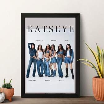 1 pieza Impresión de arte KATSEYE: Impresión en lienzo de grupo de chicas global, arte de pared sin marco, decoración para dormitorios elegantes - Opción de los amantes de la música y los coleccionistas