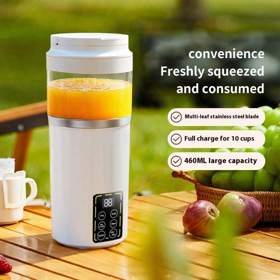 USB Rechargeable Portable Cordless Blender And Smoothie Maker - Easy To Clean, Great For Milkshakes, Smoothies And Fresh Fruit Drinks - With Digital Display, Ideal For Home, Office, Travel Outdoor, 460ml Mini Smoothie Blender, Waterproof Design - Multicolor - View 1