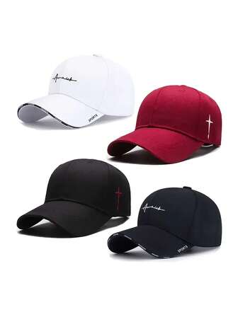 1 Baseball Cap For Men And Women - Stylish Business Casual Style, Breathable Mesh Back, Adjustable Size, Suitable For All Seasons, Solid Color Logo Design, Casual Hat | Fashionable Hat Design | Acrylic