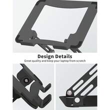 Laptop Stand For Desk, Portable Adjustable Laptop Riser, Ergonomic Design Computer Holder, Metal Laptop Mount Elevator Compatible With 10 To 15.6 Inches PC Computer, Black{Inchcolor_nameinch:InchA-Blackinch} - A-黑色 - 查看 7