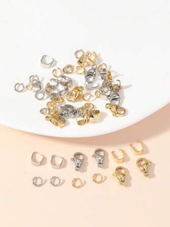 60-Piece DIY Lobster Clasp Melon Seed Clasp Necklace Accessories Set Multi-Purpose Can Be Used To Replace Necklaces, Bracelets And Pendants