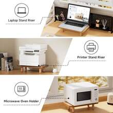 Monitor Stand - Wood Monitor Stand Riser For Laptop Computer/TV/PC/Printers, Dual Monitor Stand Riser{Inchsize_nameinch:InchWalnut15.75ininch} - Walnut15.75in - View 7