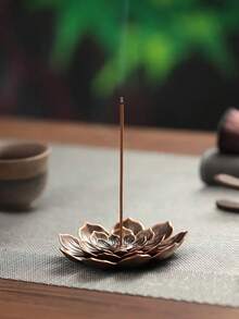 2pcs Creative Lotus Incense Holder Incense Burner Gifts Birthday Graduation - Gold - View 6
