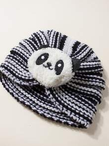 1 Peça Gorro de Malha Preto Macio e Confortável para Bebê Recém-Nascido Menina, Adequado para Uso Diário - Multicolorido - Visão 4