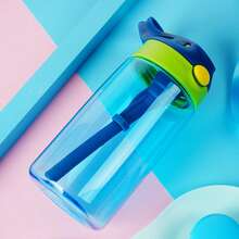 儿童个性化水瓶，可定制名字，可爱动物造型吸管杯，男女通用，防漏设计，上学旅行的理想之选，2025年定制礼物，适合幼儿和学龄前儿童，儿童派对礼品