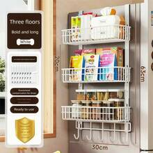 Multi-Functional Kitchen Storage Rack, Spice Organizer, Fridge Side Hanging Shelf, Multi-Layer Refrigerator Rack