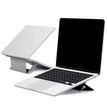 Soporte para portátil de escritorio, elevador de refrigeración por aire adhesivo para disipar el calor con 2 ángulos de visión ajustables, soporte de ordenador plegable y portátil compatible con portátiles de 11 a 16 pulgadas, Gris Frío{color_name:Gris Frío,size_name:Versión Adhesiva-AirFlow - CoolGrey - Ver 1