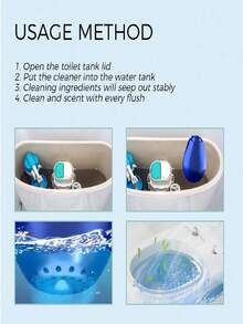JUE FISH 1/2pcs Automatic Toilet Cleaner, Durable Toilet Rose Cleaning Box, Toilet Deodorizer, Toilet Odor Remover, Urine Stain Remover, Bathroom Toilet Cleaning Agent, Automatic Toilet Cleaning Tool, Strong Degreasing, Bathroom Cleaning Supplies, Household Small Tool - Multicolor - View 2