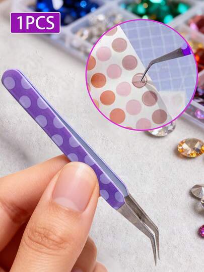 1 Stück Nagelwerkzeug Gerade-Kopf Pinzette zum Entfernen von Wimpernkleber, Bohraufsatz-Entfernung, Blumenkleber-Auftrag und Zubehör-Platzierung - Edelstahl Hochpräzisions Anti-Statik Pinzette