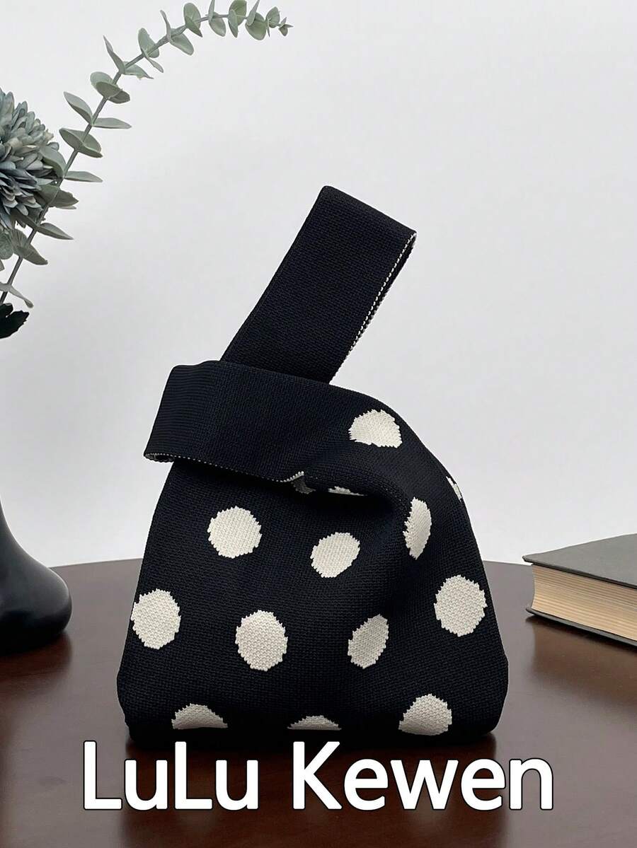 lulu kewen 迷你女士手提包，休闲钩针编织包，小巧女士斜挎包，波点钩针编织包，优雅女士手提包，时尚女士包，适合度假、上学、通勤、购物、派对、聚会、街头、旅行、露营——理想的礼物，庆典，婚礼