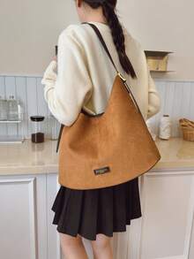 Niche Design Denim Underarm Tote Bag, 2025 New Large Capacity Shoulder Bucket Bag, Fashion