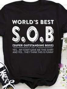 World's Best SOB Er Outstanding Boss Funny Colleague Uni T-Shirt, Funny Boss Shirt, Funny Gift For Boss, Funny Boss Shirt - 款式10 - 查看 1