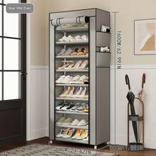 6/8/10层窄型立式鞋架 - 节省空间的高鞋柜，带无纺布罩，可容纳15-27双鞋靴，独立式防尘设计，适用于衣柜、玄关、宿舍等场所。 - 彩色 - 查看 3