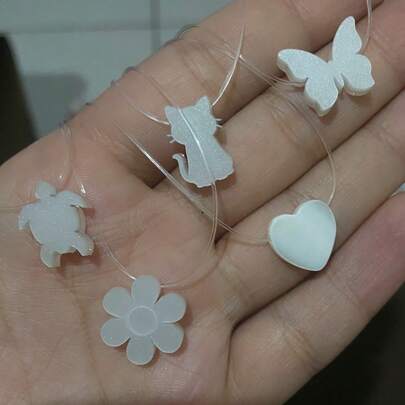 Colar De Nylon Com Pingentes Pérolados