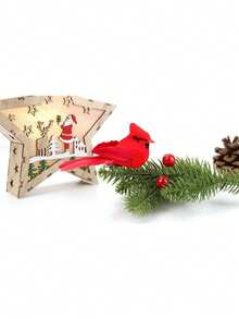 1/2/4/8pcs-Cardinal Bird Craft Decoration - Mini Cardinal Clip Christmas Tree Ornaments Artificial Red Bird Decoration Hanging Ornaments - Cardinal Clip Christmas Tree Ornaments - Christmas Gifts - Christmas Party Decorations Small Red Bird - Red - View 6