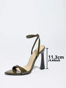 Women Heeled Sandals - 軍綠色 - 查看 5