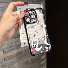 Funda de Teléfono Tierna Ghosties Perona para 17, 16e, 16, 15, 14, 13, 12, 11, Pro X XR XSMAX 8, Plus – Cubierta Trasera Suave Transparente Antigolpes, Cubierta de Uso Diario,Estilo Juguetón,Accesorio para Teléfono de Anime,Cubierta Ligera,Material Duradero,Carcasa Antigolpes,Carcasa Protectora,Usuarios de,Jóvenes Adultos17 17promax - Negro - Ver 5