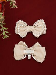 1 Pair Premium Handmade Beaded Shoe Clips. (Suitable For Wedding Shoes, Formal Party Shoes, Clothing, Hats) Detachable Basic Style For Wedding