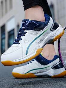 男士羽毛球鞋、网球鞋、运动鞋，适合各种场地，壁球鞋，适合球类运动的运动鞋 - 白藍 - 查看 9